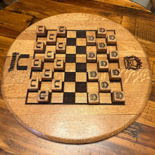 Load image into Gallery viewer, Chess Board Lasered Onto a Lazy Susan Barrel Lid