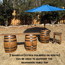 Load image into Gallery viewer, Two Barrel & Authentic Barn Wood Table Top Rental SET