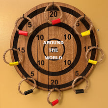 Load image into Gallery viewer, Ring Toss Game on Authentic Whiskey Barrel Lid