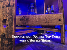 Load image into Gallery viewer, Barrel Table made from Barrel Top & Two Hoops