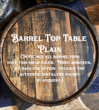 Load image into Gallery viewer, Barrel Table made from Barrel Top & Two Hoops