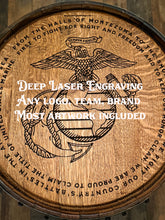 Load image into Gallery viewer, Barrel Table made from Barrel Top & Two Hoops