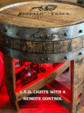 Load image into Gallery viewer, Barrel Table made from Barrel Top & Two Hoops