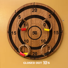 Load image into Gallery viewer, Ring Toss Game on Authentic Whiskey Barrel Lid