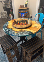 Load image into Gallery viewer, Chess Board Lasered Onto a Lazy Susan Barrel Lid