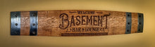Load image into Gallery viewer, Basement & Man Cave Signs from MULTIPLE Full Length Barrel Staves