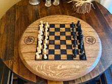Load image into Gallery viewer, Chess Board Lasered Onto a Lazy Susan Barrel Lid