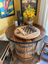 Load image into Gallery viewer, Chess Board Lasered Onto a Lazy Susan Barrel Lid