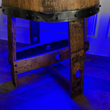 Load image into Gallery viewer, Barrel Table made from Barrel Top & Two Hoops