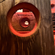 Load image into Gallery viewer, Barrel Table made from Barrel Top & Two Hoops