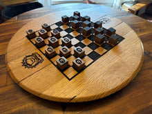 Load image into Gallery viewer, Chess Board Lasered Onto a Lazy Susan Barrel Lid
