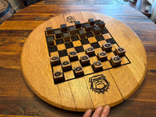 Load image into Gallery viewer, Chess Board Lasered Onto a Lazy Susan Barrel Lid