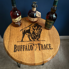 Load image into Gallery viewer, Barrel Lid Table with Modern Iron Legs