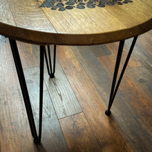 Load image into Gallery viewer, Barrel Lid Table with Modern Iron Legs