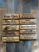 Load image into Gallery viewer, Bar & Table Top Signs made from Barrel Staves