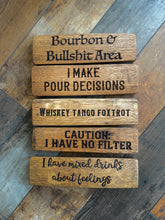 Load image into Gallery viewer, Bar & Table Top Signs made from Barrel Staves