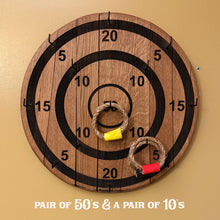 Load image into Gallery viewer, Ring Toss Game on Authentic Whiskey Barrel Lid