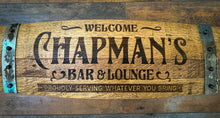 Load image into Gallery viewer, Basement & Man Cave Signs from MULTIPLE Full Length Barrel Staves