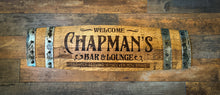 Load image into Gallery viewer, Basement & Man Cave Signs from MULTIPLE Full Length Barrel Staves