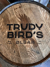 Load image into Gallery viewer, Table made from Barrel Top & Two Hoops