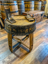 Load image into Gallery viewer, Table made from Barrel Top & Two Hoops