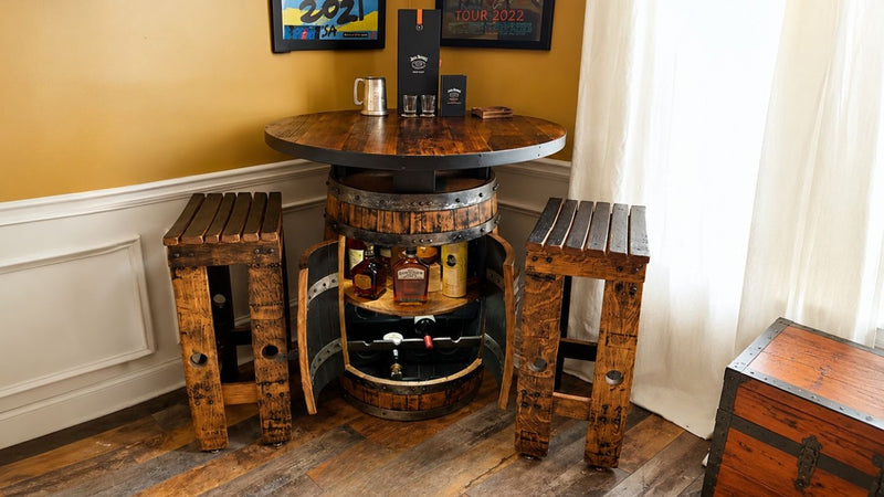 Why This Couple Chose a Custom Whiskey Barrel Instead of Store-Bought Bar Furniture