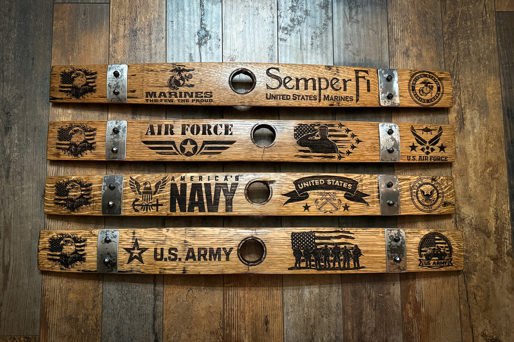 Military Signs from Full Length Barrel Staves
