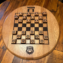 Load image into Gallery viewer, Chess Board Lasered Onto a Lazy Susan Barrel Lid
