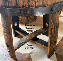 Load image into Gallery viewer, Barrel Table made from Barrel Top &amp; Two Hoops
