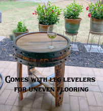 Load image into Gallery viewer, Barrel Table made from Barrel Top &amp; Two Hoops
