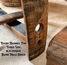 Load image into Gallery viewer, Barrel Table made from Barrel Top &amp; Two Hoops
