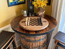 Load image into Gallery viewer, Chess Board Lasered Onto a Lazy Susan Barrel Lid

