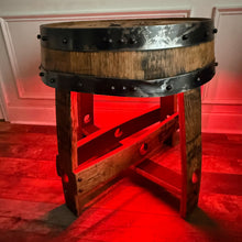 Load image into Gallery viewer, Barrel Table made from Barrel Top &amp; Two Hoops
