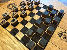 Load image into Gallery viewer, Chess Board Lasered Onto a Lazy Susan Barrel Lid
