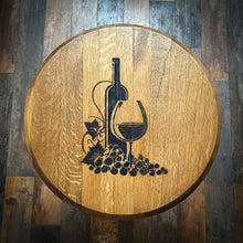 Load image into Gallery viewer, Barrel Lid Table with Modern Iron Legs
