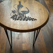 Load image into Gallery viewer, Barrel Lid Table with Modern Iron Legs
