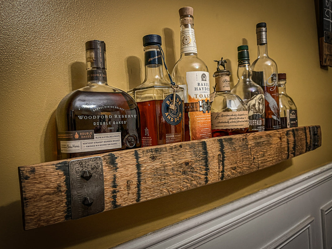 Floating Barrel Stave Liquor Racks