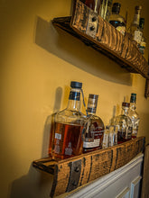 Load image into Gallery viewer, Floating Liquor Racks from Barrel Staves
