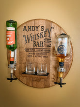 Load image into Gallery viewer, Wall-Mounted Liquor Dispenser from Bourbon Barrel Lid
