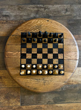 Load image into Gallery viewer, Chess Board Lasered Onto a Lazy Susan Barrel Lid
