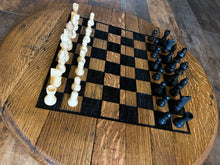 Load image into Gallery viewer, Chess Board Lasered Onto a Lazy Susan Barrel Lid
