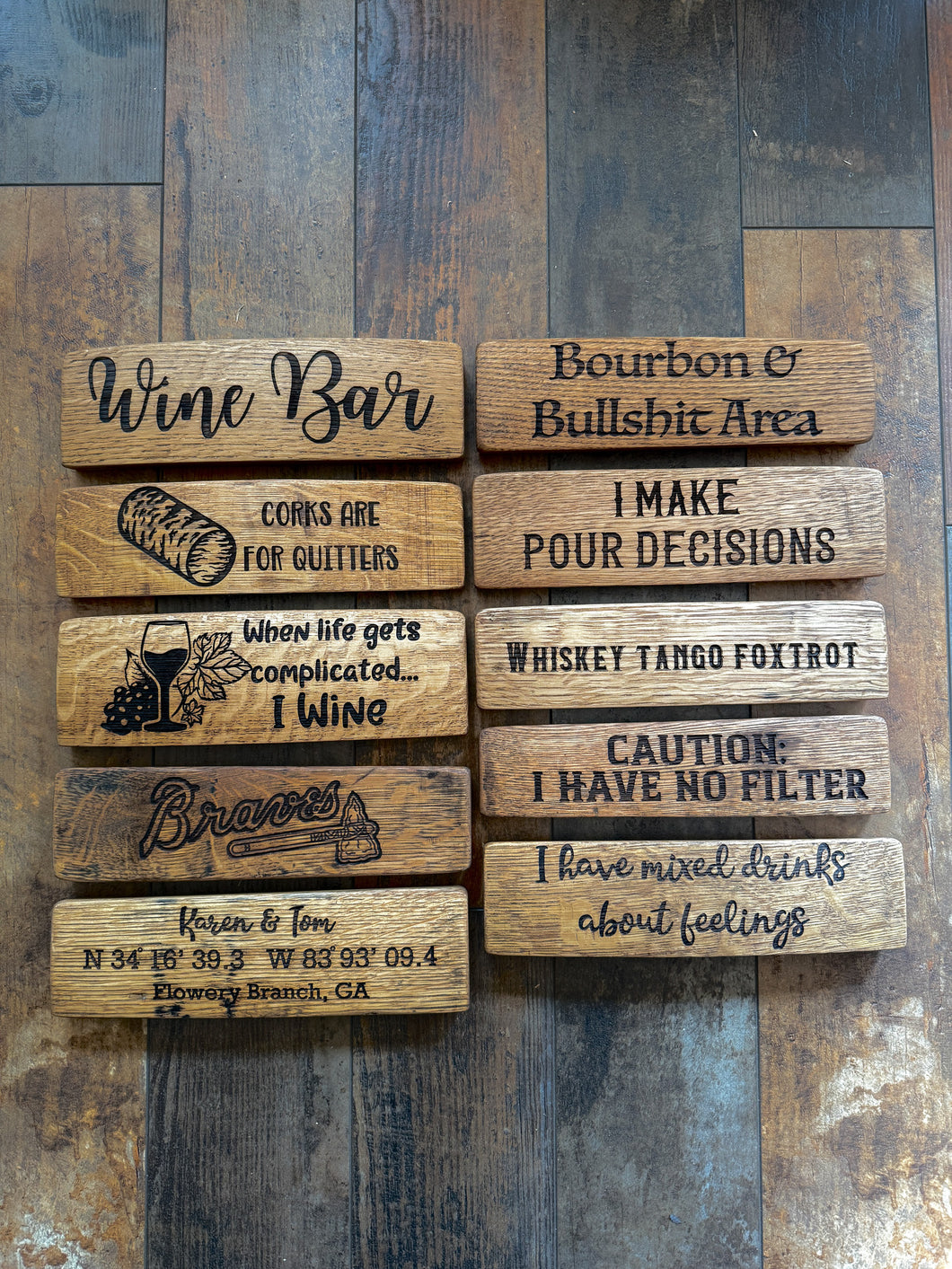 Mini Bourbon Barrel Signs