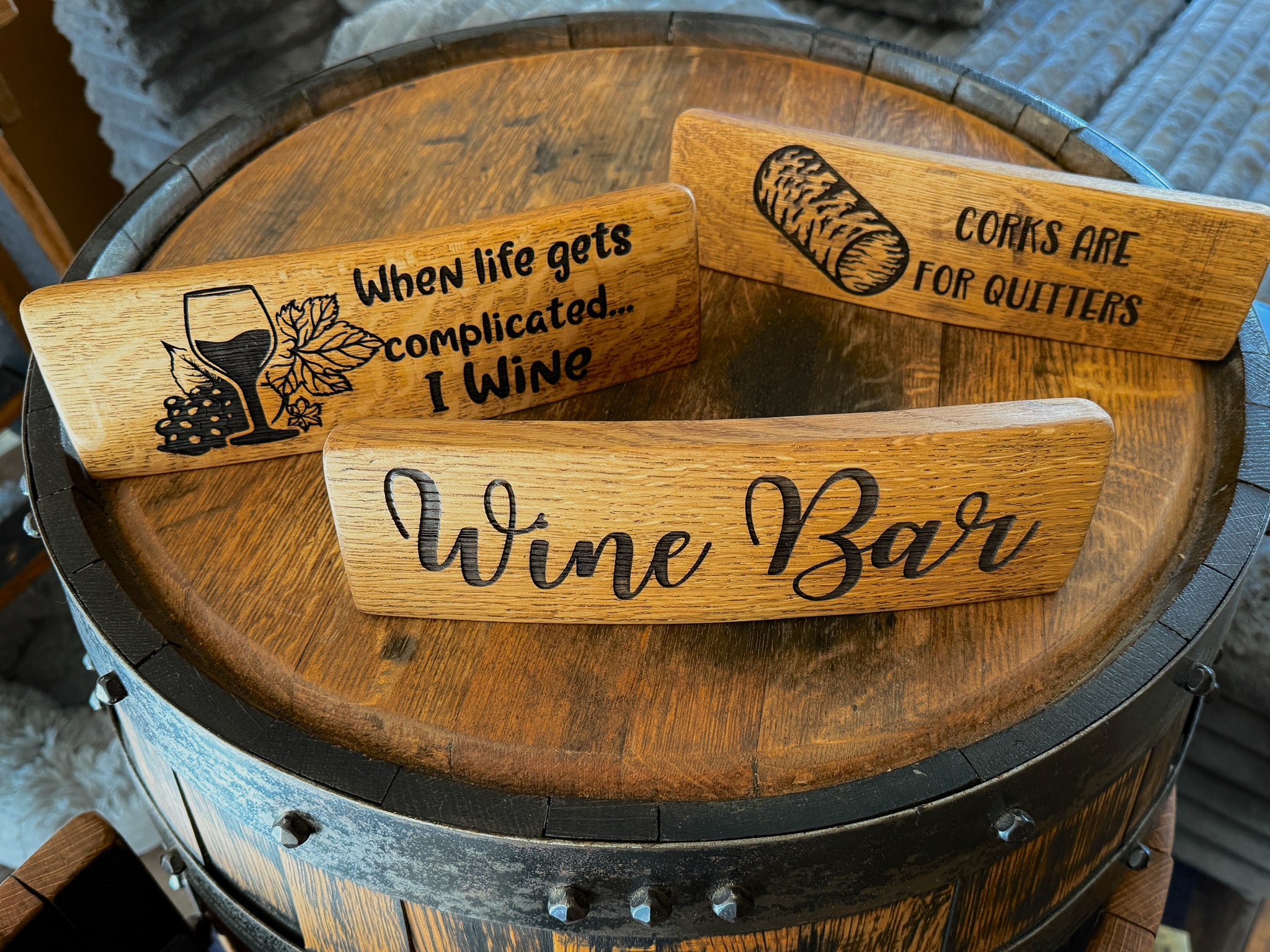 Mini Bourbon Barrel Sign | Personalized Desk & Bar Signs
