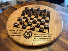 Load image into Gallery viewer, Chess Board Lasered Onto a Lazy Susan Barrel Lid
