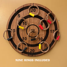 Load image into Gallery viewer, Ring Toss Game on Authentic Whiskey Barrel Lid
