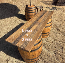 Load image into Gallery viewer, Two Barrel &amp; Authentic Barn Wood Table Top Rental SET
