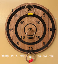 Load image into Gallery viewer, Ring Toss Game on Authentic Whiskey Barrel Lid
